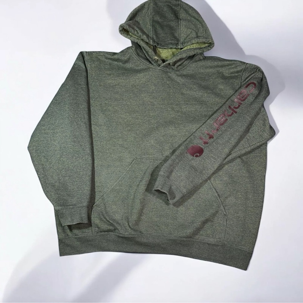 Carhartt Hoodie Mens 2XL Forest Green Sweatshirt  Logo Streetwear Tall Fit